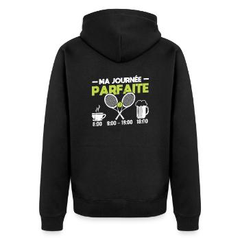 Ma Journée Parfaite Tennis - Veste à capuche bio Premium Unisexe - noir - Dos - Nico (187cm)
