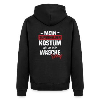 Mon costume de super-héros est dans la blanchisserie Désolé - Veste à capuche bio Premium Unisexe - noir - Dos - Nico (187cm)