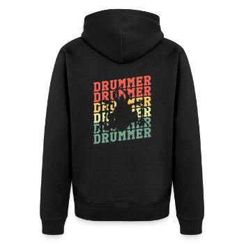Cadeau de batteur Vintage - Veste à capuche bio Premium Unisexe - noir - Dos - Nico (187cm)