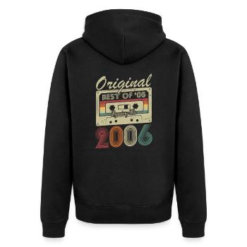 Idée originale de cadeau d’anniversaire Vintage 2006 - Veste à capuche bio Premium Unisexe - noir - Dos - Nico (187cm)