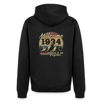 Millésime 1934 - Veste à capuche bio Premium Unisexe - noir - Dos - Nico (187cm)