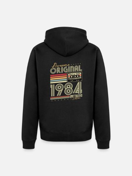 Original 1984 Vintage Retro födelsedagspresent - Ekologisk premiumluvjack unisex - svart