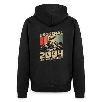 Original 2004 Vintage Retro Birthday Gift - Unisex Premium Organic Zip Hoodie - black - Back - Nico (187cm)