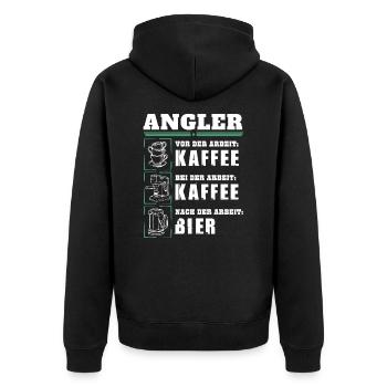 Mon quotidien de pêcheur - Veste à capuche bio Premium Unisexe - noir - Dos - Nico (187cm)