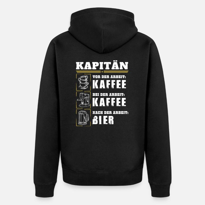 Mon quotidien de capitaine - Veste à capuche bio Premium Unisexe - noir