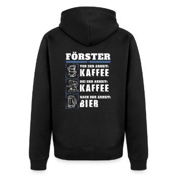 Mon quotidien de forestier - Veste à capuche bio Premium Unisexe - noir - Dos - Nico (187cm)
