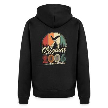Original 2006 Vintage Retro Birthday Gift - Unisex Premium Organic Zip Hoodie - black - Back - Nico (187cm)