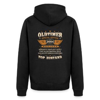 Vintage Car Year 2004 Born Vintage Birthday - Unisex Premium Organic Zip Hoodie - black - Back - Nico (187cm)