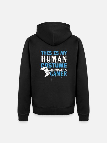 I'm really a gamer - Unisex Premium Organic Zip Hoodie - black