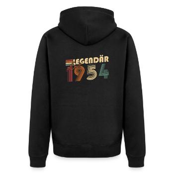 Legendary since 1954 - Unisex Premium Organic Zip Hoodie - black - Back - Nico (187cm)