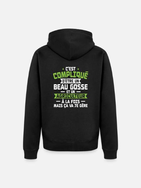 Bogosse and Farmer - Unisex Premium Organic Zip Hoodie - black