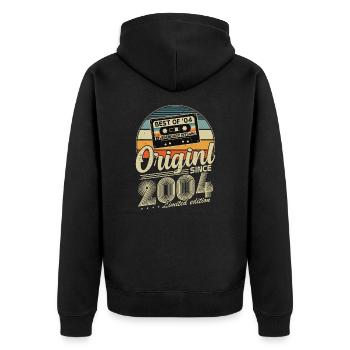 Original depuis 2004 Vintage cadeau d’anniversaire - Veste à capuche bio Premium Unisexe - noir - Dos - Nico (187cm)