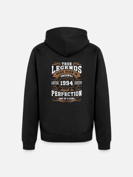 Legends Born in 1994 - Unisex Premium Organic Zip Hoodie - black