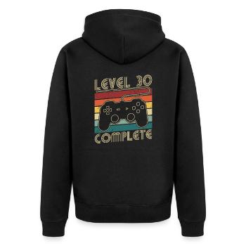 Level 30 Complete 30 Years Birthday Gift - Unisex Premium Organic Zip Hoodie - black - Back - Nico (187cm)