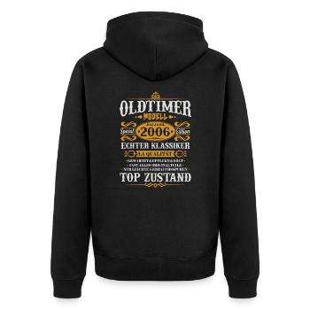 Vintage Car Year 2006 Vintage Birthday Gift - Unisex Premium Organic Zip Hoodie - black - Back - Nico (187cm)