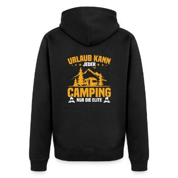 Tout le monde peut partir en vacances en camping, seule l'élite - Veste à capuche bio Premium Unisexe - noir - Dos - Nico (187cm)