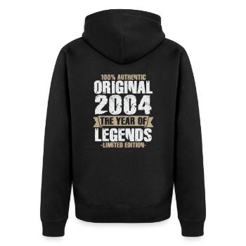 Legend 2004 Original Vintage Birthday Gift - Unisex Premium Organic Zip Hoodie - black - Back - Nico (187cm)