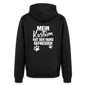 Mein Kostüm Hat Der Hund Gefressen - Unisex Premium Bio Zip Hoodie - Schwarz - Hinten - Nico (187cm)