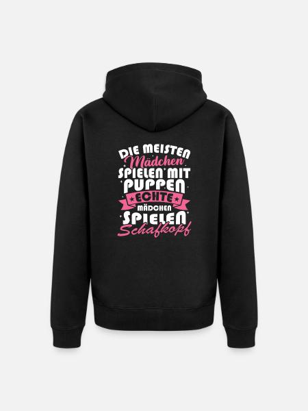 Echte mädchen spielen schafkopf Schafkopfen - Unisex Premium Organic Zip Hoodie - black