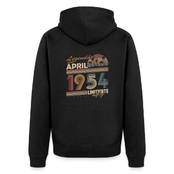 Legendary Since April 1954 Gift Birthday - Unisex Premium Organic Zip Hoodie - black - Back - Nico (187cm)