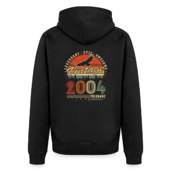 Légendaire 2004 Vintage Vintage cadeau d’anniversaire - Veste à capuche bio Premium Unisexe - noir - Dos - Nico (187cm)