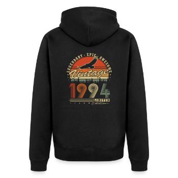 Légendaire 1994 Vintage Vintage cadeau d’anniversaire - Veste à capuche bio Premium Unisexe - noir - Dos - Nico (187cm)