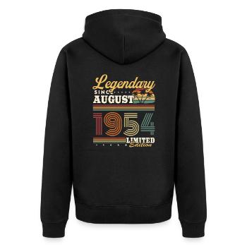 Legendary since August 1954 vintage birthday - Unisex Premium Organic Zip Hoodie - black - Back - Nico (187cm)