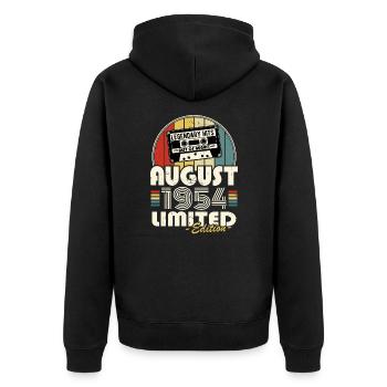 Legendary since August 1954 vintage birthday - Unisex Premium Organic Zip Hoodie - black - Back - Nico (187cm)