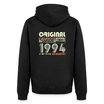 Original depuis 1994 Cadeau d’anniversaire vintage - Veste à capuche bio Premium Unisexe - noir - Dos - Nico (187cm)