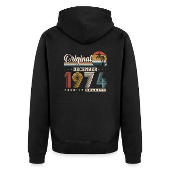 Original Dezember 1974 Jahrgang Retro Geburtstag - Veste à capuche bio Premium Unisexe - noir - Dos - Nico (187cm)