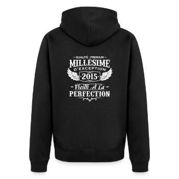 Millésime 2015 - Veste à capuche bio Premium Unisexe - noir - Dos - Nico (187cm)