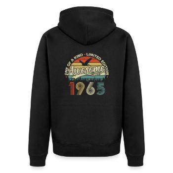 Vintage 1965 Rétro Cadeau D'anniversaire 60 Ans - Veste à capuche bio Premium Unisexe - noir - Dos - Nico (187cm)