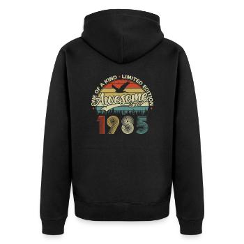 Vintage 1985 Rétro Cadeau D'anniversaire 40 Ans - Veste à capuche bio Premium Unisexe - noir - Dos - Nico (187cm)