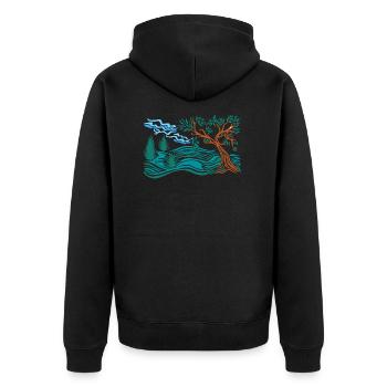 arbre dans la colline - Veste à capuche bio Premium Unisexe - noir - Dos - Nico (187cm)