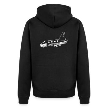 transport symbolrakete flugzeug fliegen transport - Unisex Premium Bio Zip Hoodie - Schwarz - Hinten - Nico (187cm)
