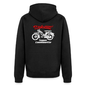 Zündapp Super Cobinette Cyclomoteur Culte - Veste à capuche bio Premium Unisexe - noir - Dos - Nico (187cm)