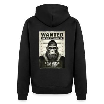 Bigfoot mugshot - Unisex Premium Organic Zip Hoodie - black - Back - Nico (187cm)