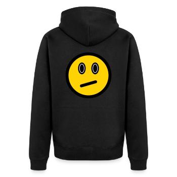 Émoticône neutre - Symbole d’image - Contour du visage - Veste à capuche bio Premium Unisexe - noir - Dos - Nico (187cm)