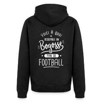 football Bogosse joueur de foot fan de football - Veste à capuche bio Premium Unisexe - noir - Dos - Nico (187cm)