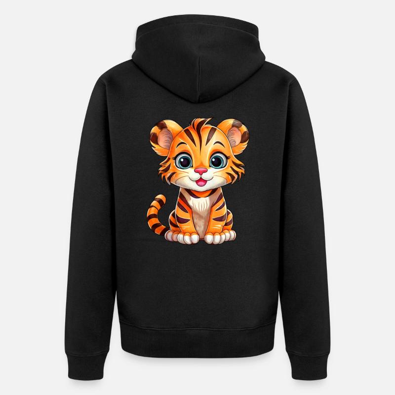 Kleiner Tiger - Unisex Premium Bio Zip Hoodie - Schwarz