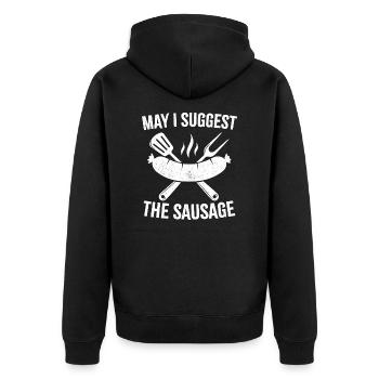 Puis-je suggérer la saucisse - Veste à capuche bio Premium Unisexe - noir - Dos - Nico (187cm)