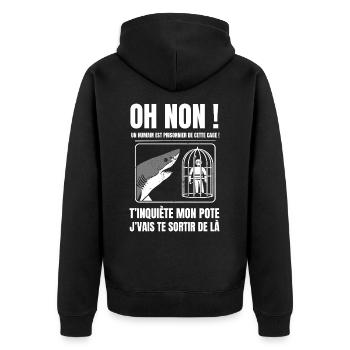 requin - Veste à capuche bio Premium Unisexe - noir - Dos - Nico (187cm)