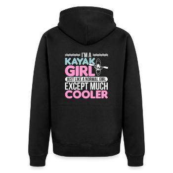 Kayak girl kayaking love paddle wife paddle - Unisex Premium Organic Zip Hoodie - black - Back - Nico (187cm)