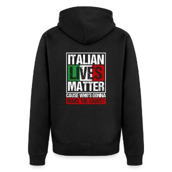 Italian Lives Matter Italien Sauce Italienne - Veste à capuche bio Premium Unisexe - noir - Dos - Nico (187cm)