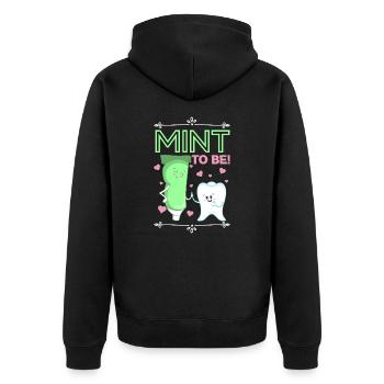 Mint to Be Zahnärztin Dental Zahnmedizin - Unisex Premium Bio Zip Hoodie - Schwarz - Hinten - Nico (187cm)