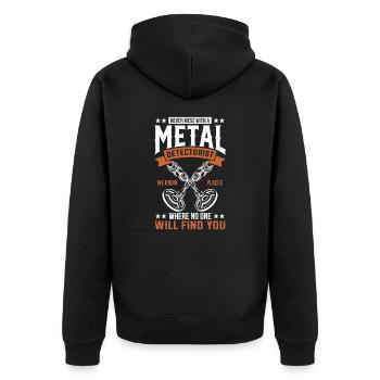 Metal detector metal detection metal detection metal detection - Unisex Premium Organic Zip Hoodie - black - Back - Nico (187cm)