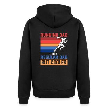 Running Dad Bester Papa Vater Marathonvorbereitung - Unisex Premium Bio Zip Hoodie - Schwarz - Hinten - Nico (187cm)