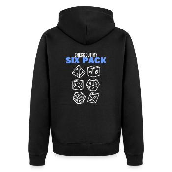 D20 Six Pack RPG Role Player - Unisex Premium Organic Zip Hoodie - black - Back - Nico (187cm)