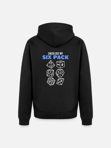 D20 Six Pack RPG Rollenspieler - Premium økologisk unisex-hættejakke - sort