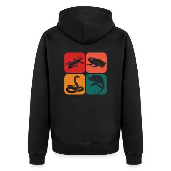 Herpetology Reptile Herping Lizard Herpetologist - Unisex Premium Organic Zip Hoodie - black - Back - Nico (187cm)